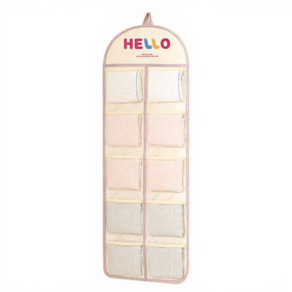 Anna-Kaci Hanging Wall Storage Organizer with multiple Mesh Pockets and Print Design