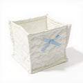 Anna-Kaci Quilted Storage Basket with Heart Stitching and Bow Accent