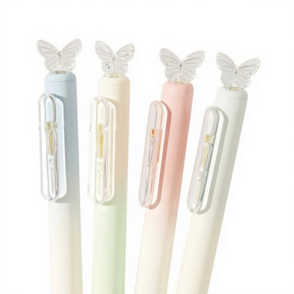 Anna-Kaci Set of 4 Butterfly Top Gel Ink Pens with Smooth Writing Tip