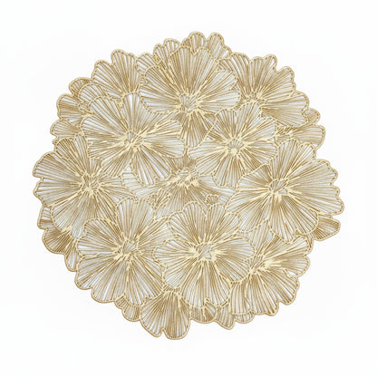 Anna-Kaci Floral Cutout Round Placemat with Delicate Petal Detailing