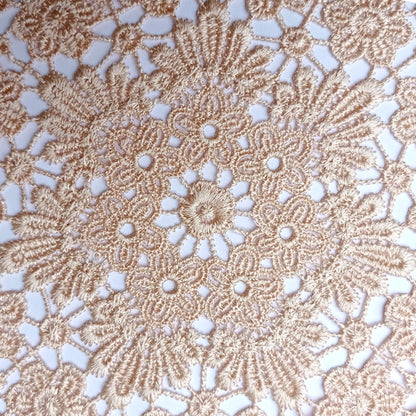 Anna-Kaci Round Lace Floral Placemat with Intricate Embroidered Detailing