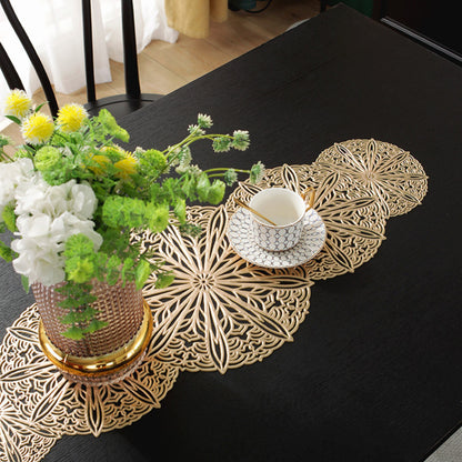 Anna-Kaci Decorative Floral Lace Table Mat with Layered Circular Design