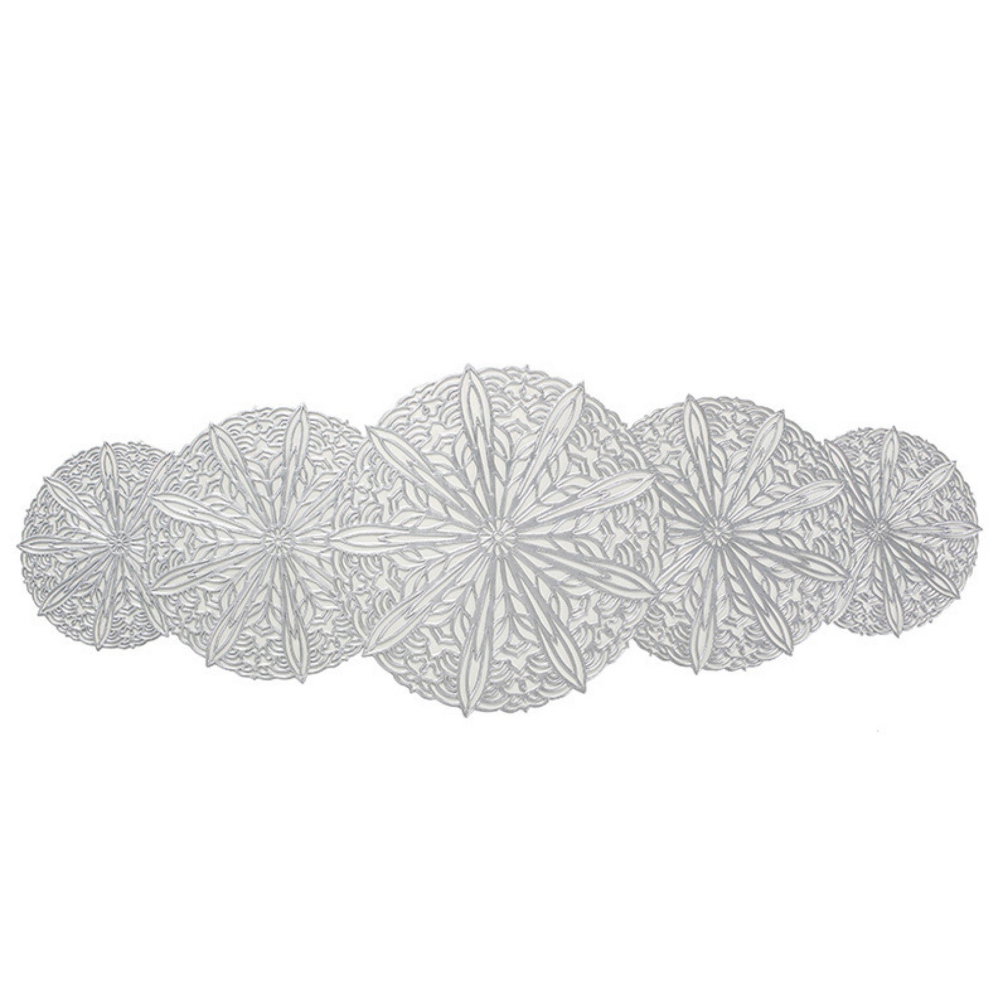 Anna-Kaci Decorative Floral Lace Table Mat with Layered Circular Design