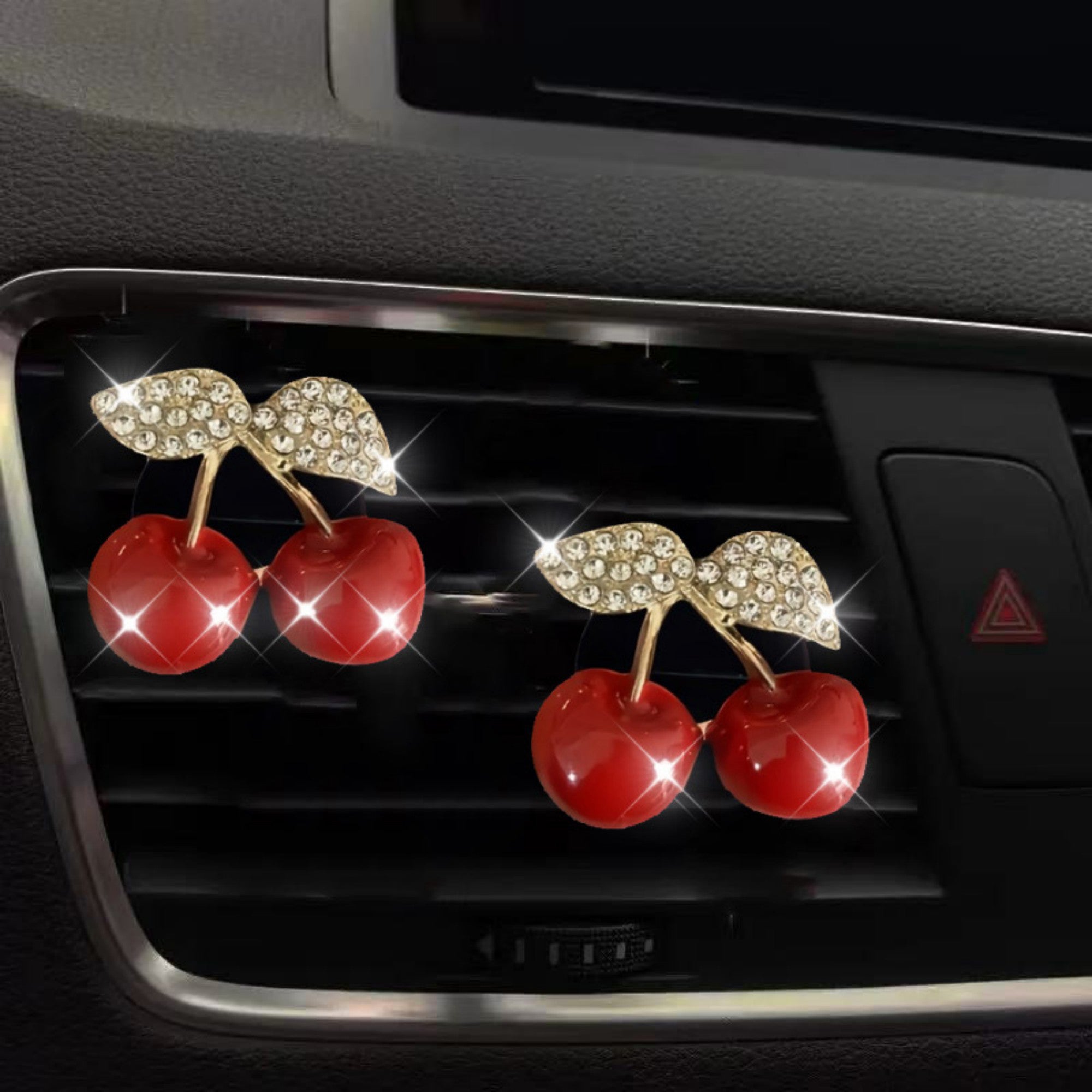 Anna-Kaci 3-Piece Car Air Freshener Clip with Crystal Rhinestone Detailing