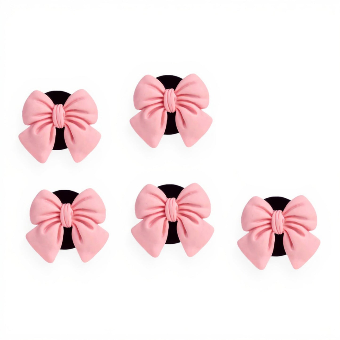 Anna-Kaci 5-Piece Pink Bow Car Air Vent Clip Set with Soft Decorative Design