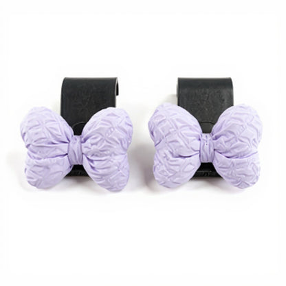 Anna-Kaci 2-Piece Textured Bow Car Air Vent Clip Set with Decorative Lavender Design