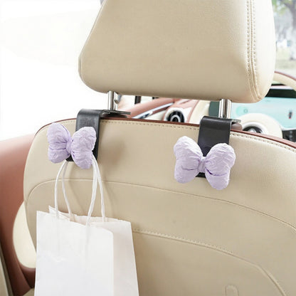 Anna-Kaci 2-Piece Textured Bow Car Air Vent Clip Set with Decorative Lavender Design