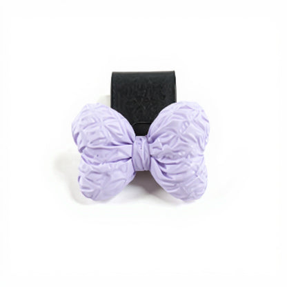 Anna-Kaci 2-Piece Textured Bow Car Air Vent Clip Set with Decorative Lavender Design