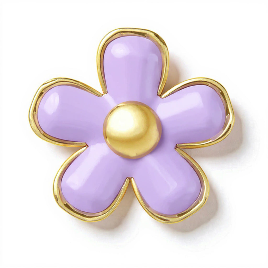 Anna-Kaci 6-Piece Pink Flower Car Air Vent Clip Set with Gold Accent Petals
