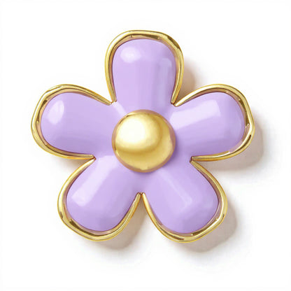 Anna-Kaci 6-Piece Pink Flower Car Air Vent Clip Set with Gold Accent Petals