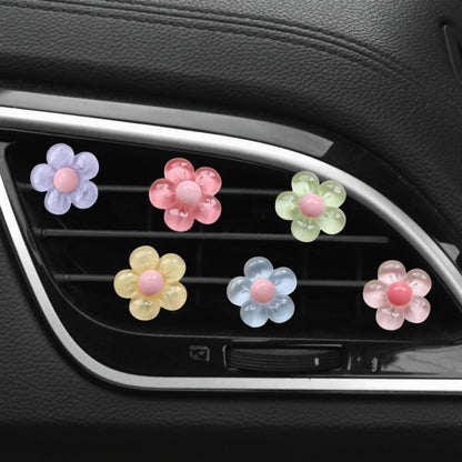 Anna-Kaci 6-Piece Colorful Bubble Flower Car Air Vent Clip Set with Glossy Finish