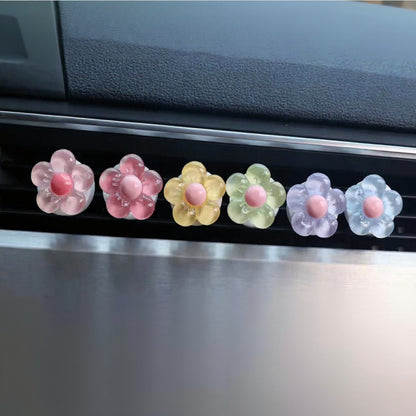 Anna-Kaci 6-Piece Colorful Bubble Flower Car Air Vent Clip Set with Glossy Finish