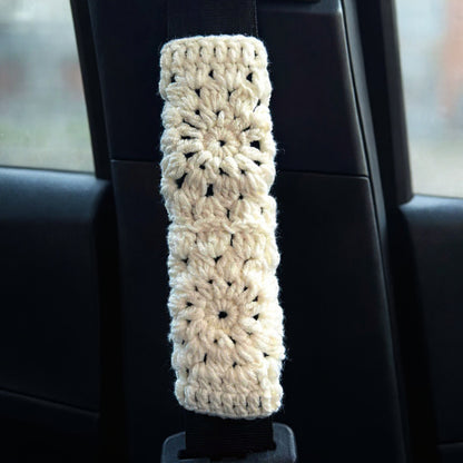 Anna-Kaci Handcrafted Crochet Steering Wheel Cover and Seat Belt Pad Set
