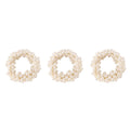 Anna-Kaci 3pcs Elastic Hair Tie with Faux Pearl Bead Detailing and Stretchable Design