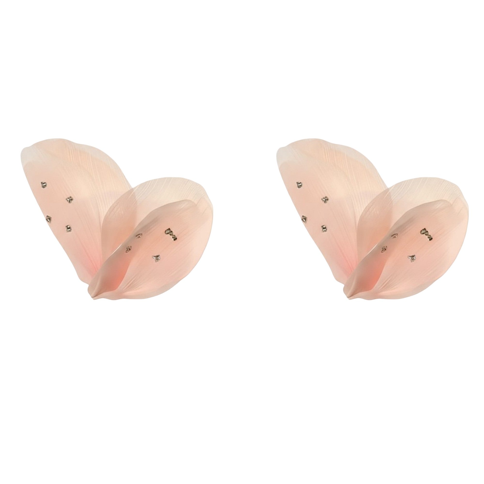 Anna-Kaci 2pcs Sheer Organza Bow Hair Clip with Rhinestone Embellishments and Elegant Layered Design