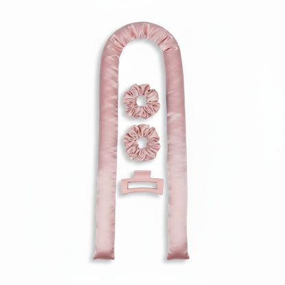 Anna-Kaci No-Heat Curling Ribbon Set with Satin Scrunchies and Hair Clip
