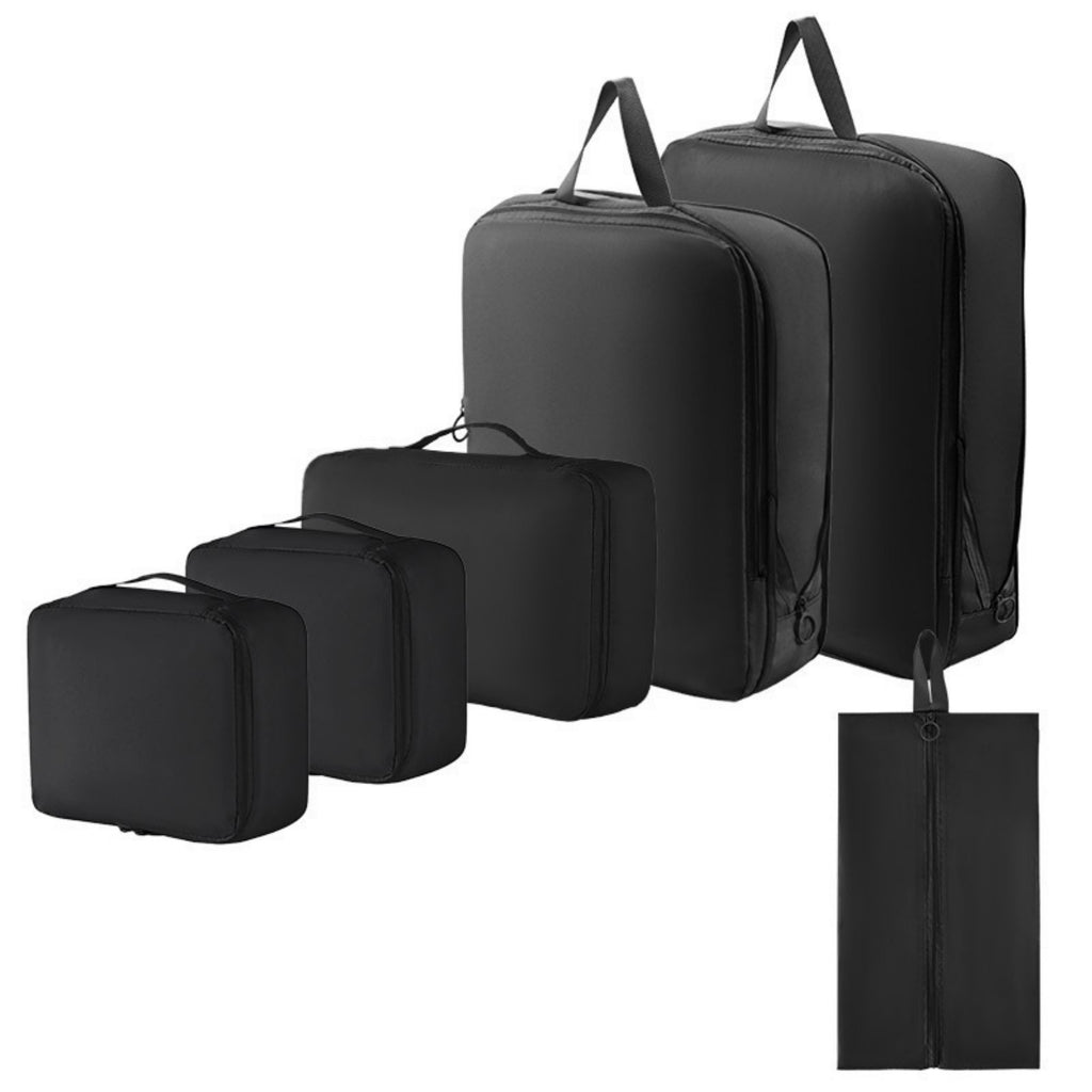 Anna-Kaci 6-Piece Compression Packing Cube Set with Zipper Closure and Handle