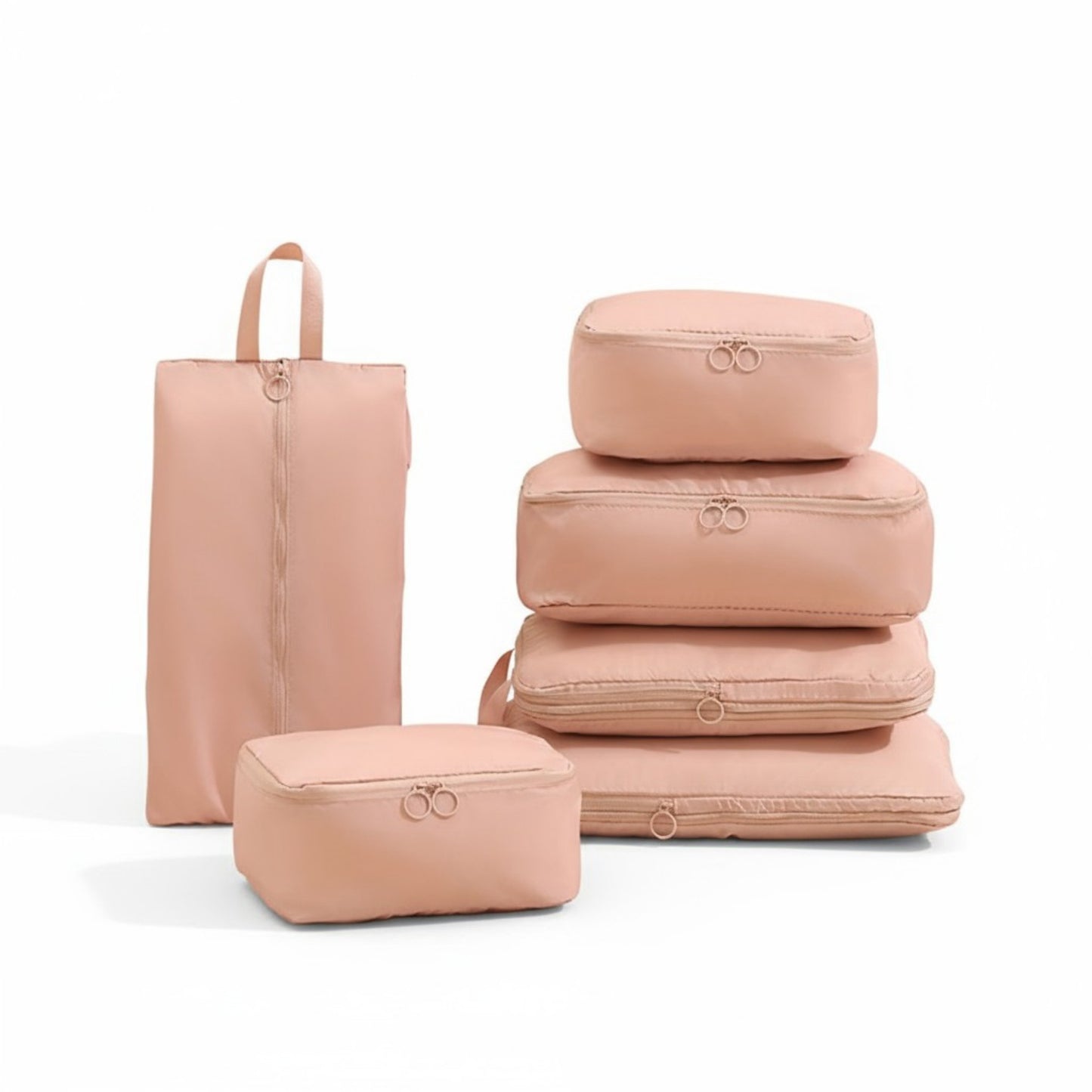 Anna-Kaci 6-Piece Compression Packing Cube Set with Zipper Closure and Handle