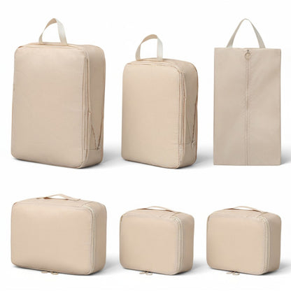 Anna-Kaci 6-Piece Compression Packing Cube Set with Zipper Closure and Handle