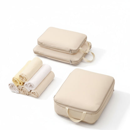 Anna-Kaci 4-Piece Compression Packing Cube Set with Zipper Closure and Carry Handles