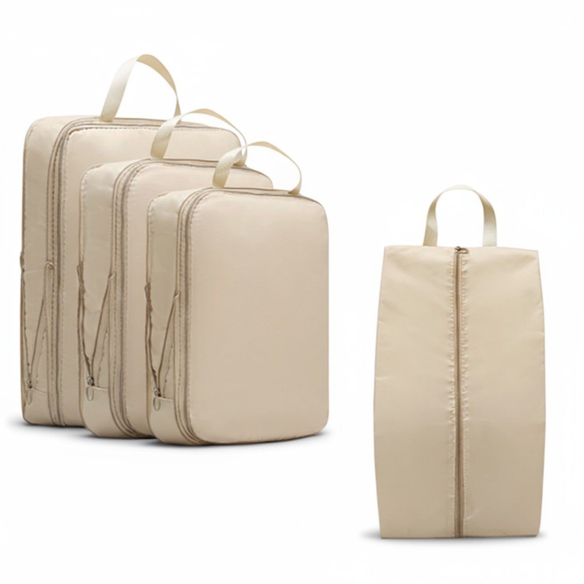 Anna-Kaci 4-Piece Compression Packing Cube Set with Zipper Closure and Carry Handles