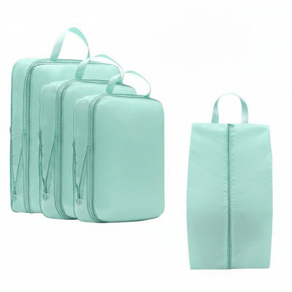 Anna-Kaci 4-Piece Compression Packing Cube Set with Zipper Closure and Carry Handles