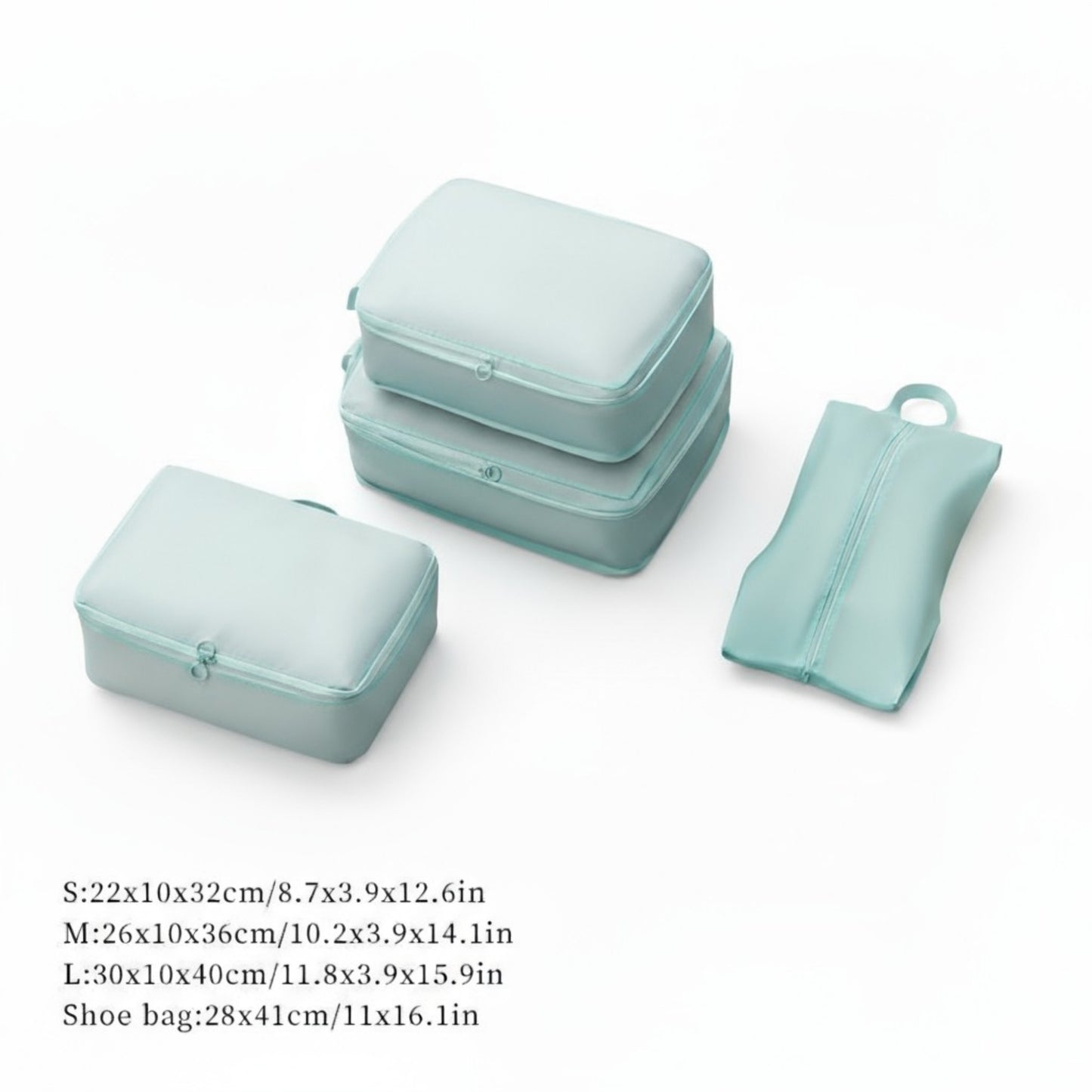 Anna-Kaci 4-Piece Compression Packing Cube Set with Zipper Closure and Carry Handles