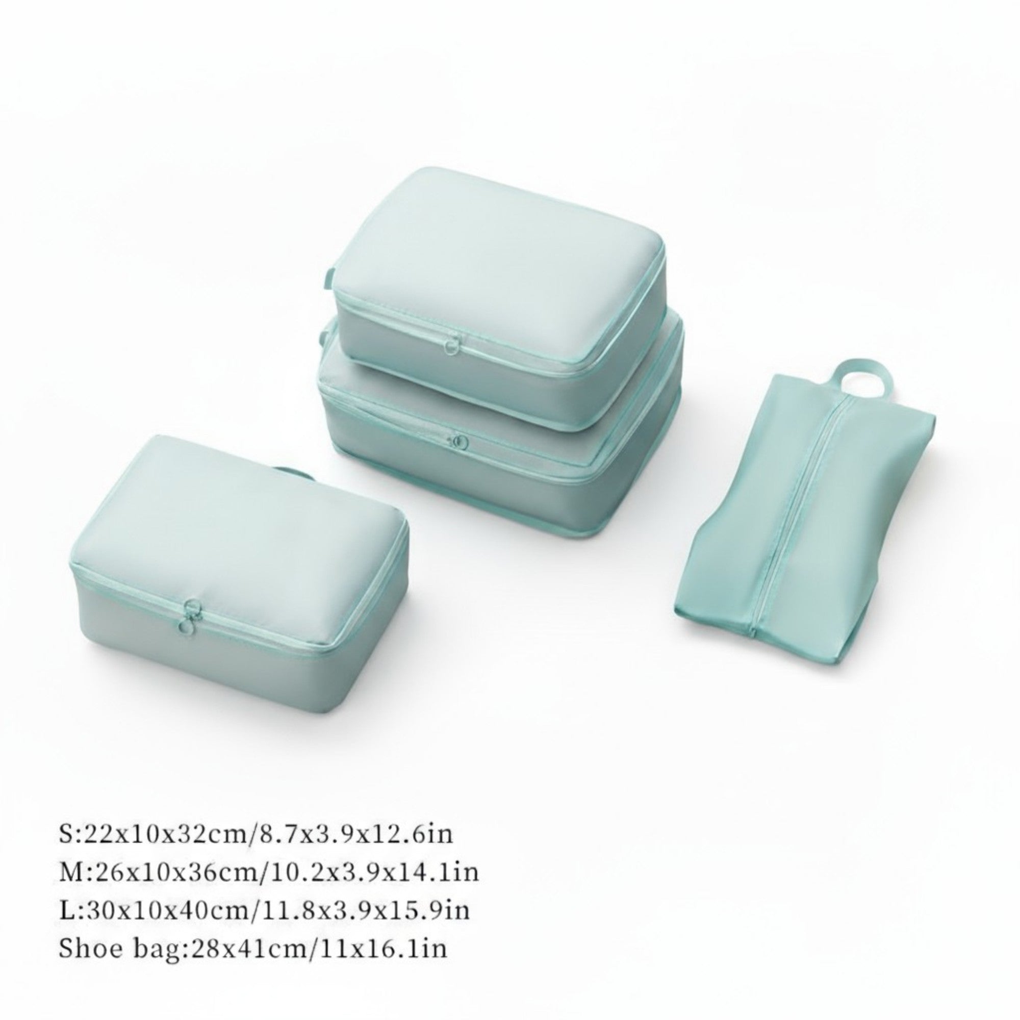Anna-Kaci 4-Piece Compression Packing Cube Set with Zipper Closure and Carry Handles