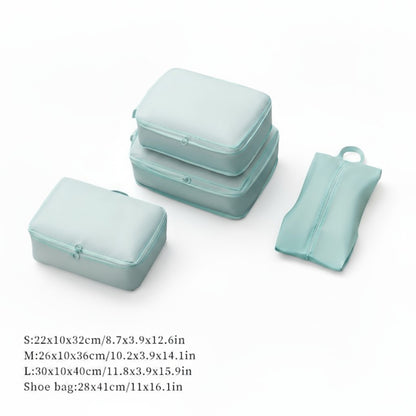 Anna-Kaci 4-Piece Compression Packing Cube Set with Zipper Closure and Carry Handles