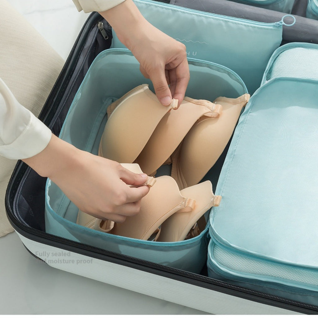 Anna-Kaci 4-Piece Compression Packing Cube Set with Zipper Closure and Carry Handles
