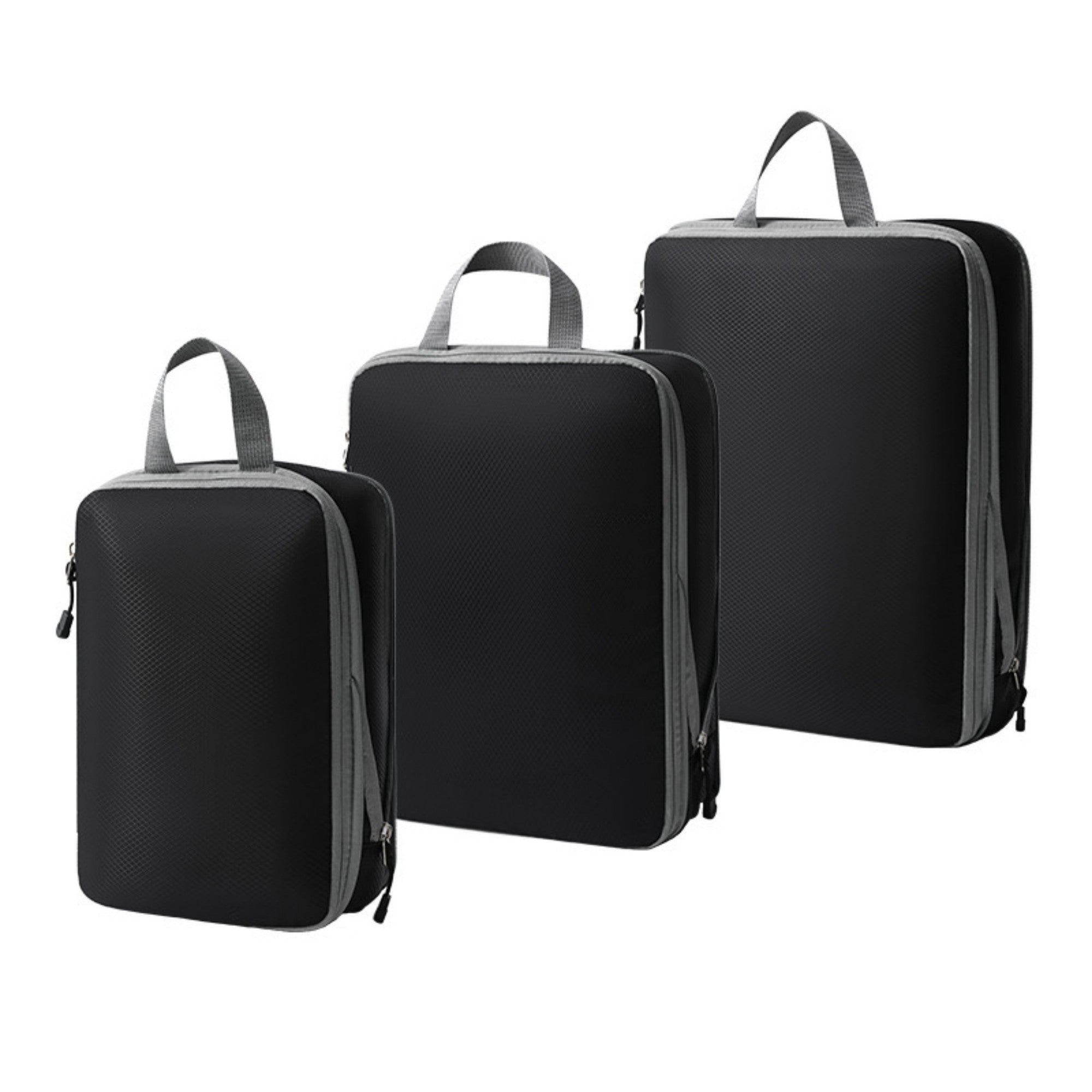 Anna-Kaci 3-Piece Compression Packing Cube Set with Zipper Closure and Carry Handles