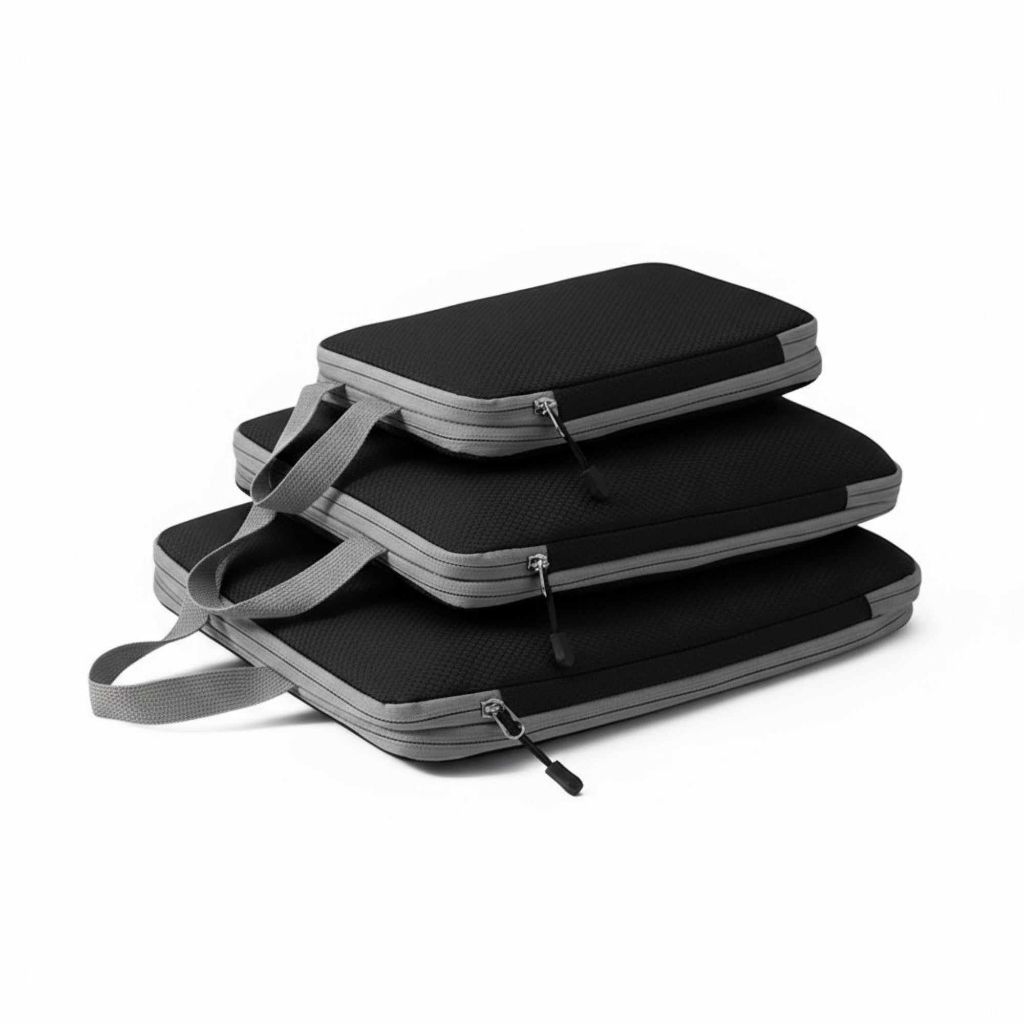 Anna-Kaci 3-Piece Compression Packing Cube Set with Zipper Closure and Carry Handles