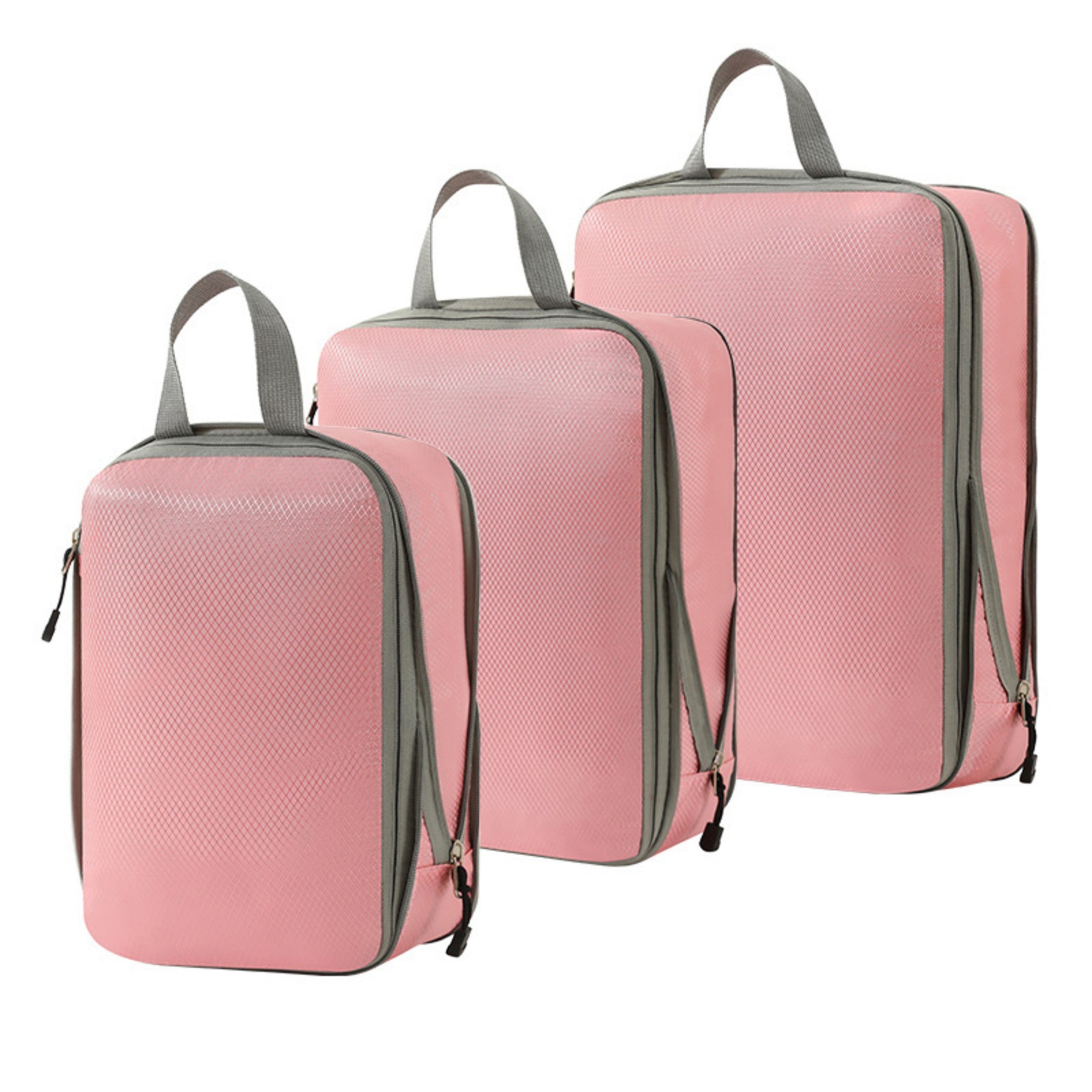 Anna-Kaci 3-Piece Compression Packing Cube Set with Zipper Closure and Carry Handles