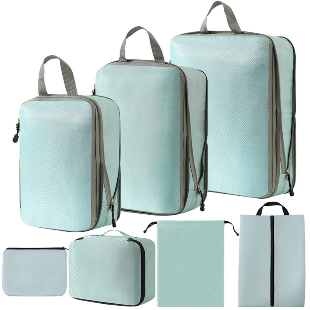 Anna-Kaci 7-Piece Compression Packing Cube Set with Zipper Closures and Carry Handles
