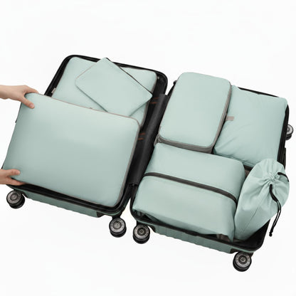 Anna-Kaci 7-Piece Compression Packing Cube Set with Zipper Closures and Carry Handles