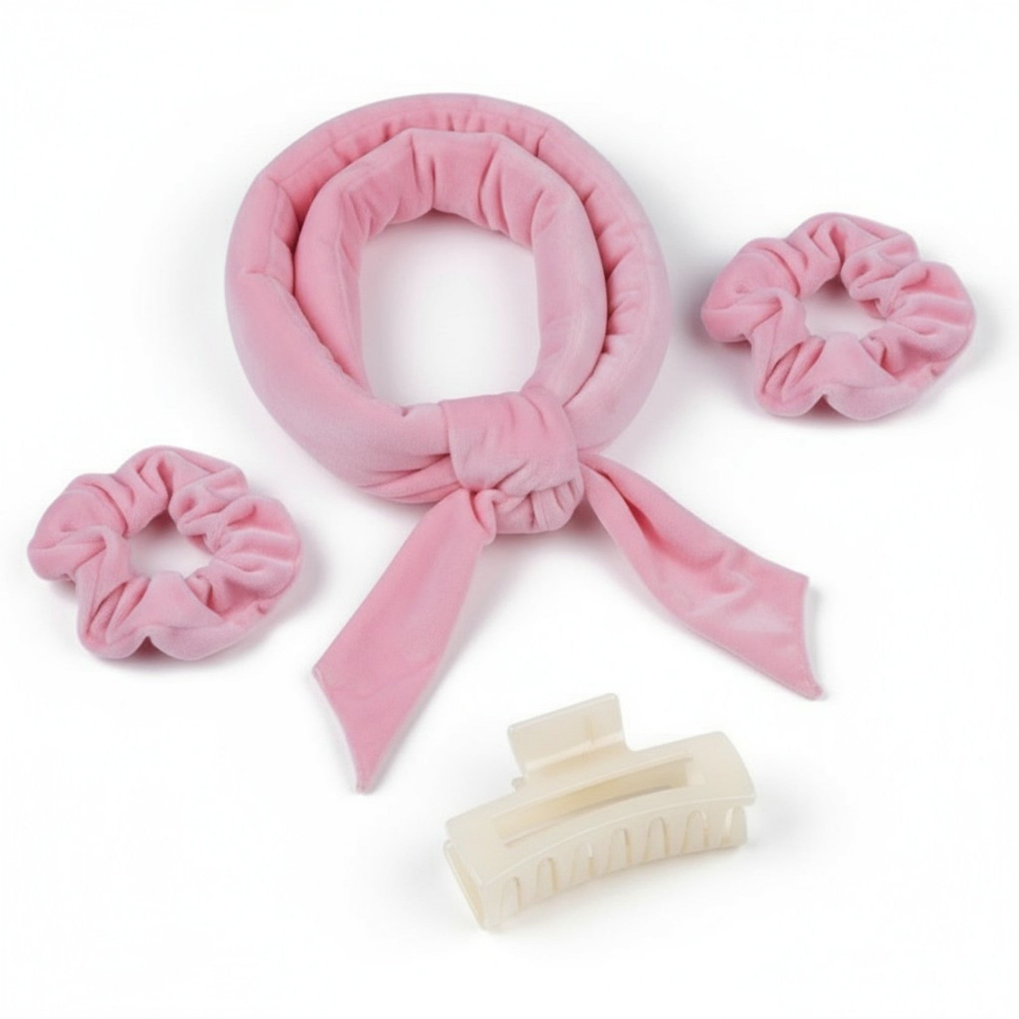Anna-Kaci Plush Heatless Curling Headband Set with Scrunchies for Soft, Damage-Free Curls