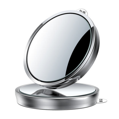 Anna-Kaci Round Silver Compact Car Mirror with Adjustable Angle
