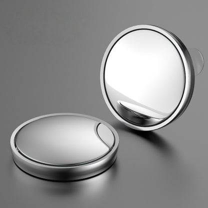 Anna-Kaci Round Silver Compact Car Mirror with Adjustable Angle