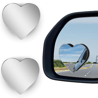 Anna-Kaci Heart-Shaped Blind Spot Mirror Set with Adjustable 360¡ã Rotation for Clearer Side View