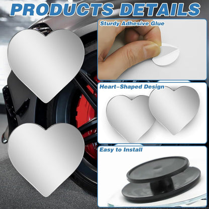 Anna-Kaci Heart-Shaped Blind Spot Mirror Set with Adjustable 360¡ã Rotation for Clearer Side View