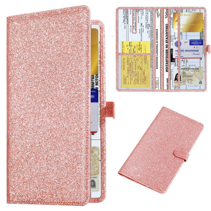 Anna-Kaci Glitter Travel Document Holder with Multiple Card Slots and Secure Closure 5x0.4x9.5 in