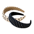 Anna-Kaci 2pcs Polka Dot Padded Headband with Smooth Fabric Finish and Retro Style