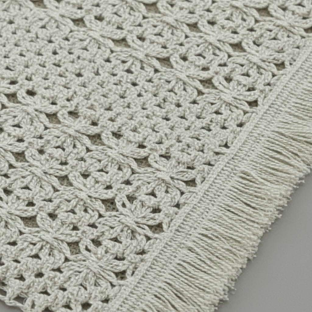 Anna-Kaci Set of 2 Woven Cotton Placemats with Fringe Edges for Dining Table