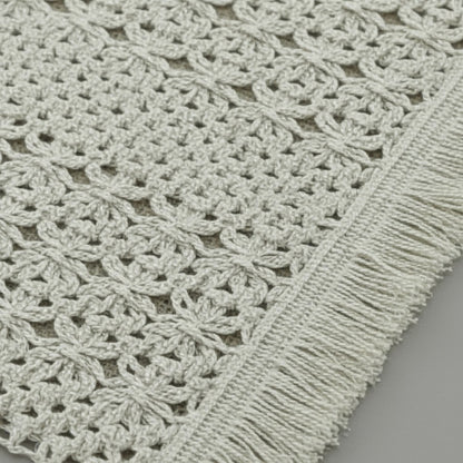 Anna-Kaci Set of 2 Woven Cotton Placemats with Fringe Edges for Dining Table