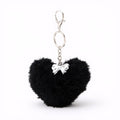 Anna-Kaci Plush Heart Keychain with Bow Detail and Metal Clip