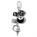 Anna-Kaci Dice and 8-Ball Charm Keychain with Star Pendant