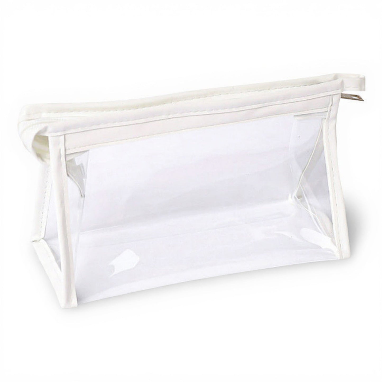 Anna-Kaci Clear PVC Cosmetic Pouch with Zipper Closure and Structured Base 7.9x3x4.7 in