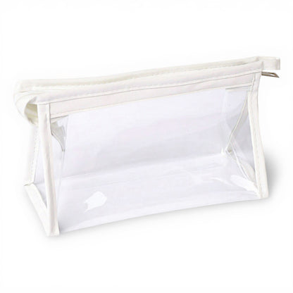 Anna-Kaci Clear PVC Cosmetic Pouch with Zipper Closure and Structured Base 7.9x3x4.7 in