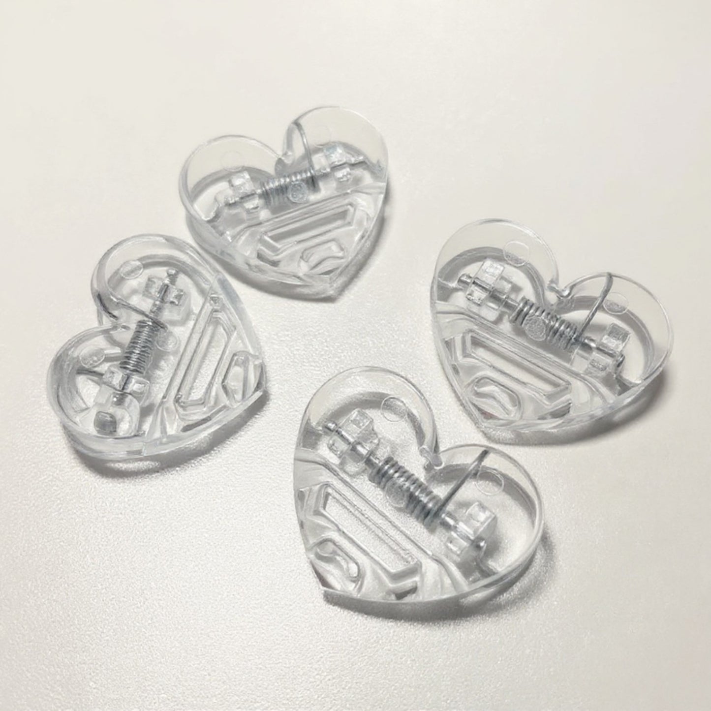 Anna-Kaci Set of 10 Heart-Shaped Acrylic Hair Claw Clips
