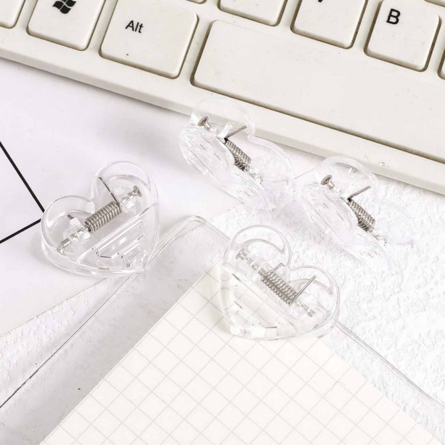 Anna-Kaci Set of 10 Heart-Shaped Acrylic Hair Claw Clips